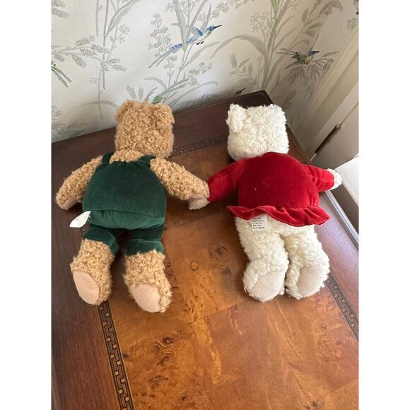 VINTAGE HALLMARK CHRISTMAS BEARS MAGNETIC KISSING MISTLETOE PLUSH SNOWFLAKES 10” - Picture 4 of 5